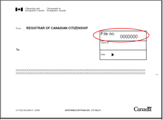 Citizenship File Number/Group Number